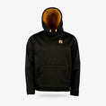 Load image into Gallery viewer, mens highball hoodie dark brown with gold accents - main view