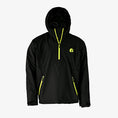 Load image into Gallery viewer, mens bog hoodie in black and lime - front view