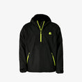 Load image into Gallery viewer, mens bog hoodie in black and lime - front 2 view