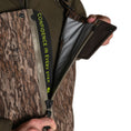 Load image into Gallery viewer, men's omega zip wader mossy oak bottomland zipper view