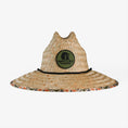Load image into Gallery viewer, straw hat in old school camo front view