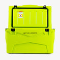 Load image into Gallery viewer, 45 quart hard cooler in lime view - open lid front