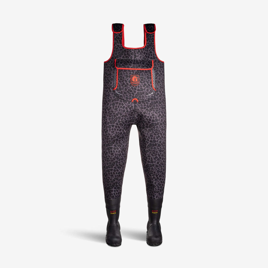 Retro Waders | Womens - Shadow Leopard/Red