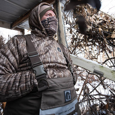  Gator Waders In Action Highball Hoodie Mossy Oak Bottomland 1 View 