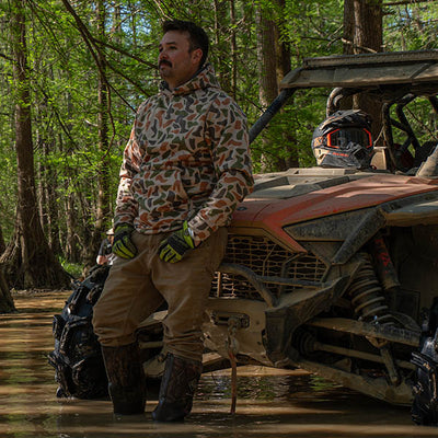  Gator Waders In Action Highball Hoodie Old School Camo 3 View 