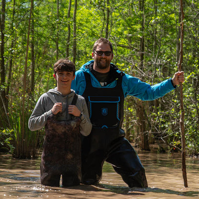  Gator Waders In Action Waterproof Bog Hoodie Blue 2 View 