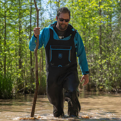  Gator Waders In Action Waterproof Bog Hoodie Blue 3 View 