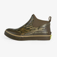 Load image into Gallery viewer, womens camp boots in mossy oak bottomland view outside 