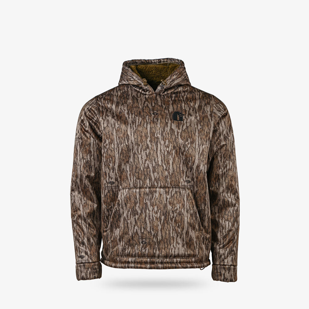 mens highball hoodie in Mossy Oak Bottomland - front view