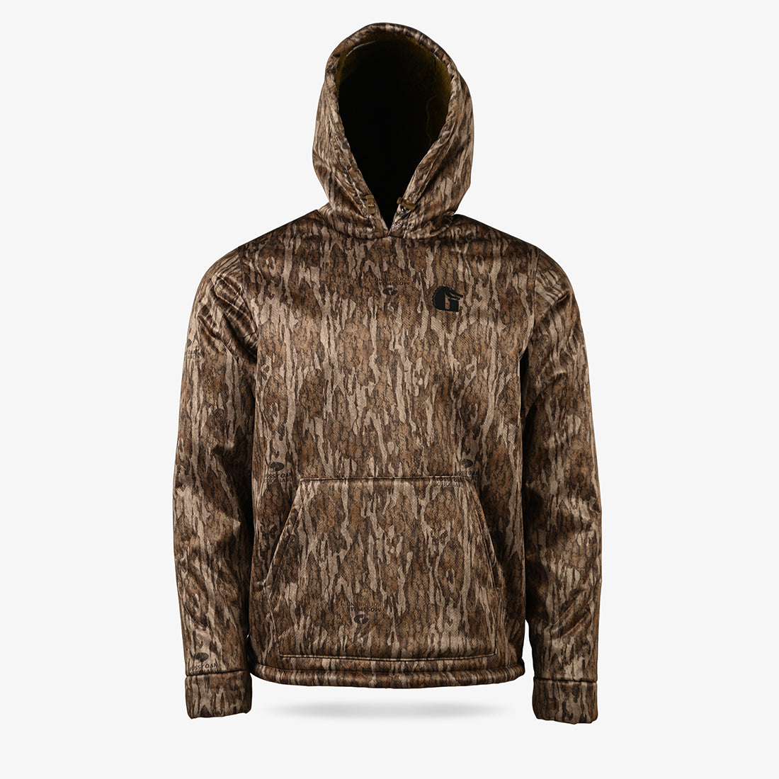 mens highball hoodie in Mossy Oak Bottomland - front view