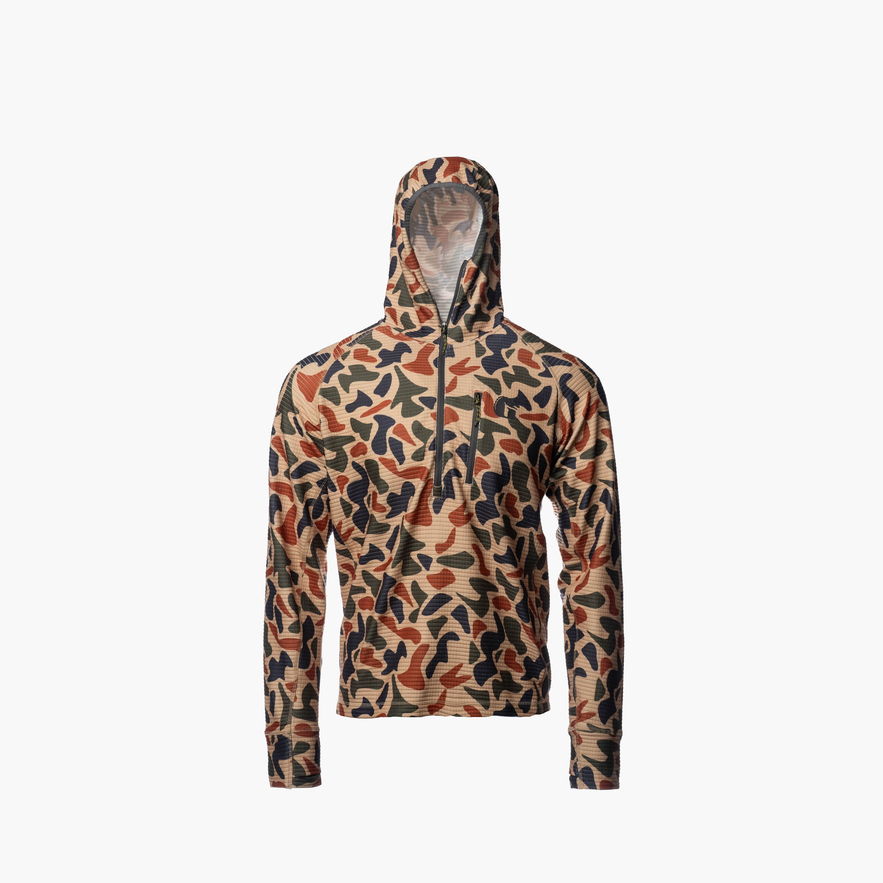 Waypoint Grid Fleece 1/2 Zip Hoodie | Mens - Old School Camo