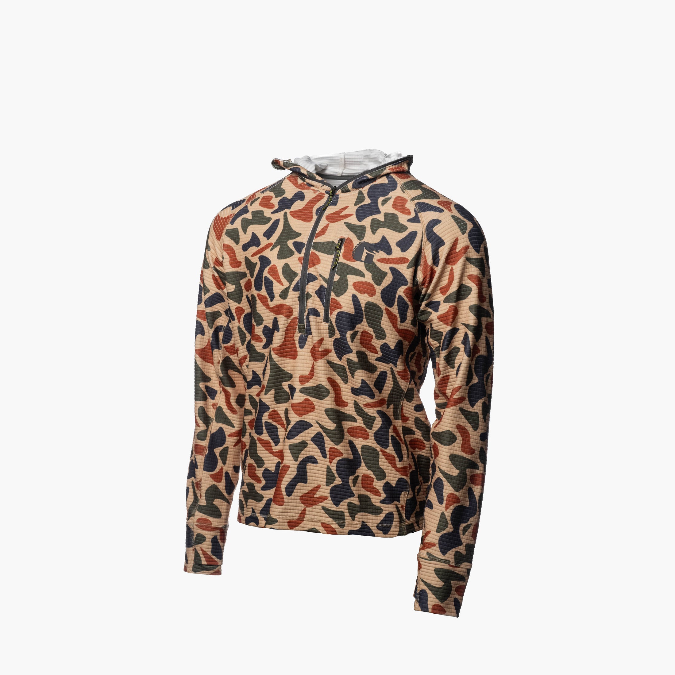 Gator Waders Studio Mens Waypoint Grid Fleece Hoodie Old School Camo 6