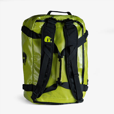 migrator duffle bag lime - back view