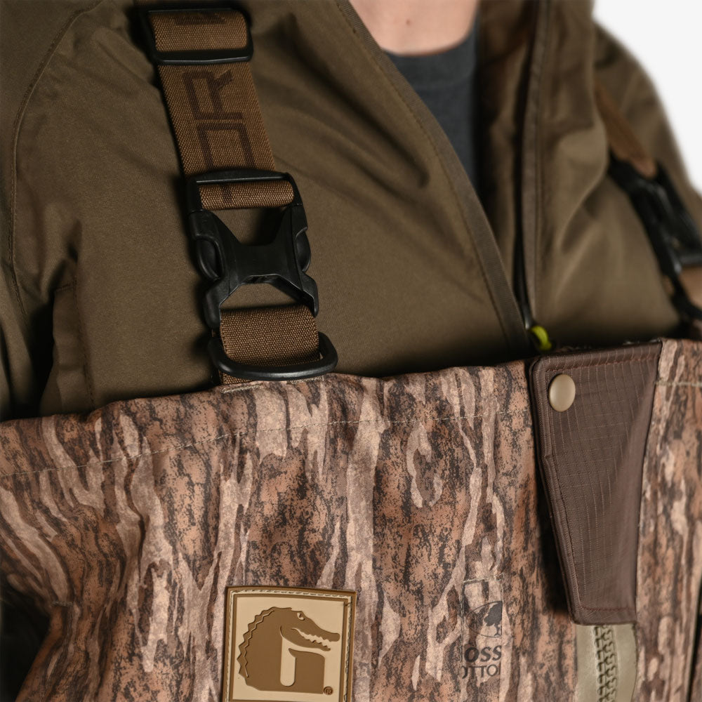 Omega Uninsulated Zip Waders | Mens - Mossy Oak Bottomland – Gator