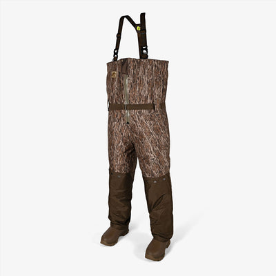 men's omega zip wader mossy oak bottomland side view