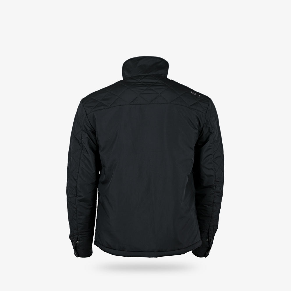 mens insulated snap shirt - black river - back view