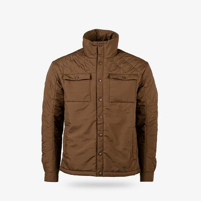 mens insulated snap shirt - chesapeake brown - front view