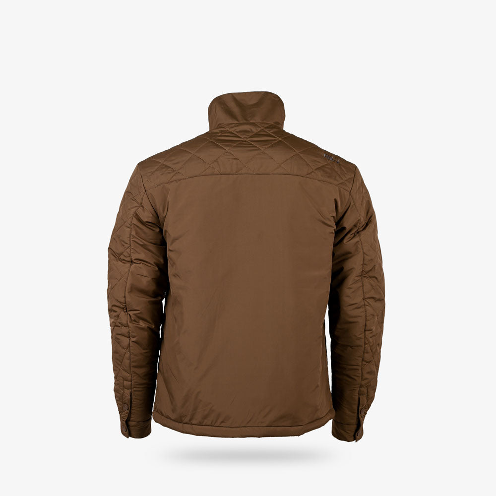 mens insulated snap shirt - chesapeake brown - back view