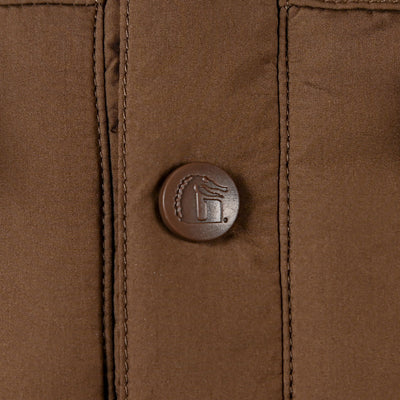 mens insulated snap shirt - chesapeake brown - snap view