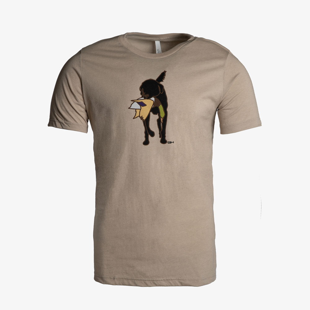 Duck Dog Graphic Tee - Heather Tan - Front View