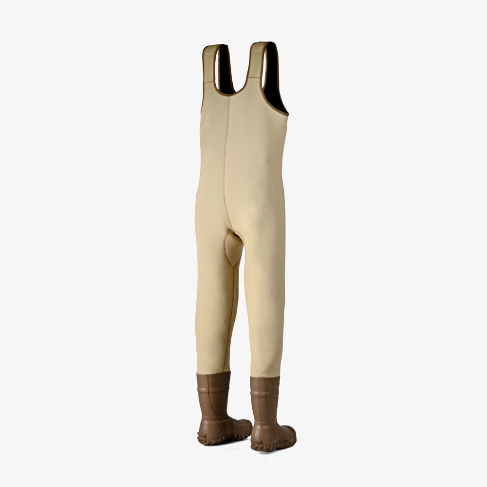 womens retro waders tri taupe - back side view