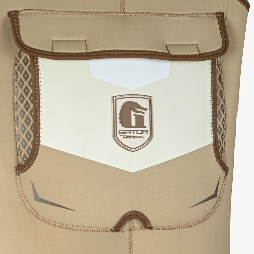 womens retro waders tri taupe - pocket view