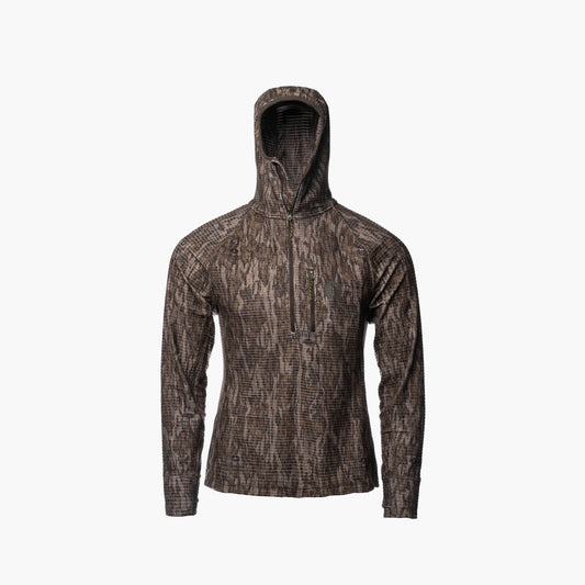 Waypoint Grid Fleece 1/2 Zip Hoodie | Womens - Mossy Oak Bottomland