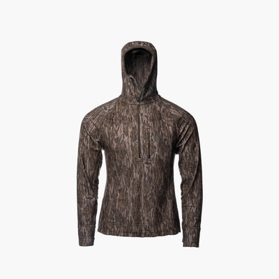 Waypoint Grid Fleece 1/2 Zip Hoodie | Womens - Mossy Oak Bottomland